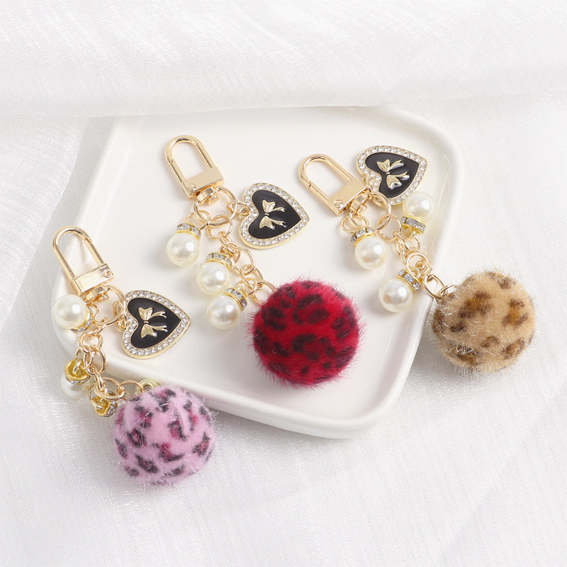 Wholesale Leopard Fur Ball Keychain